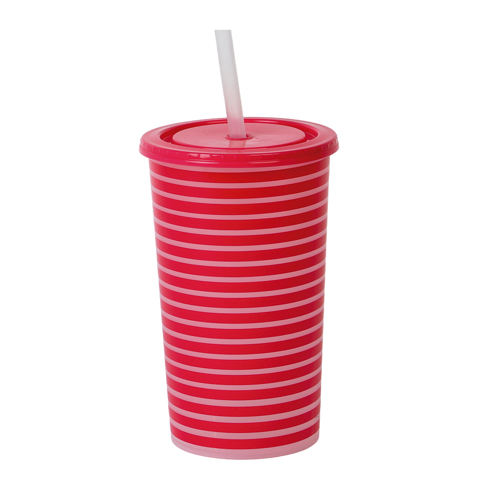 COP-06/7 / Copos 600ml / Copo plástico com tampa e canudo