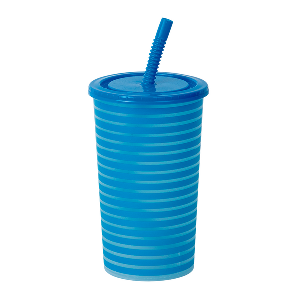 COP-06/9 / Copos 600ml / Copo plástico com tampa e canudo