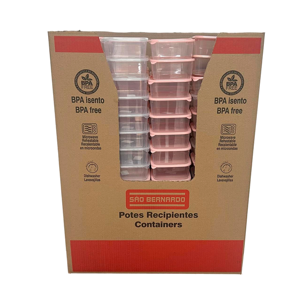 PO-52 / Potes 500ml / Conjunto Herméticos Quadrados