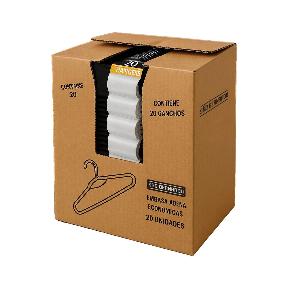 CAB-03 / Embalagem (20pçs) / Cabides Plásticos