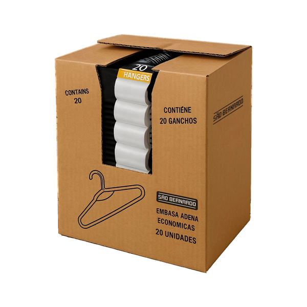 CAB-03 / Embalagem (20pçs) / Cabides Plásticos