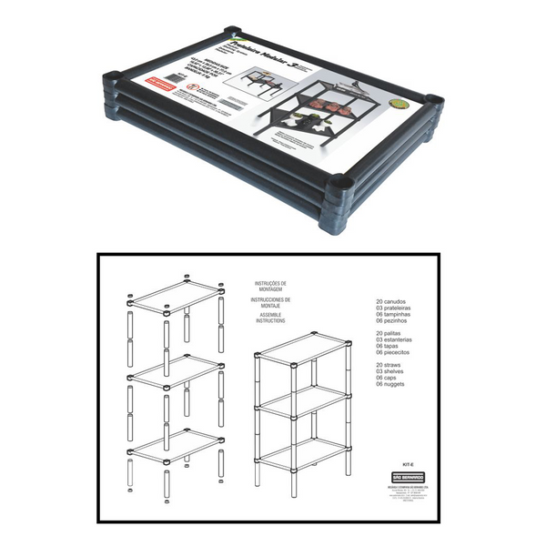 KIT-D / Instruções de montagem / Para Estante Plástica